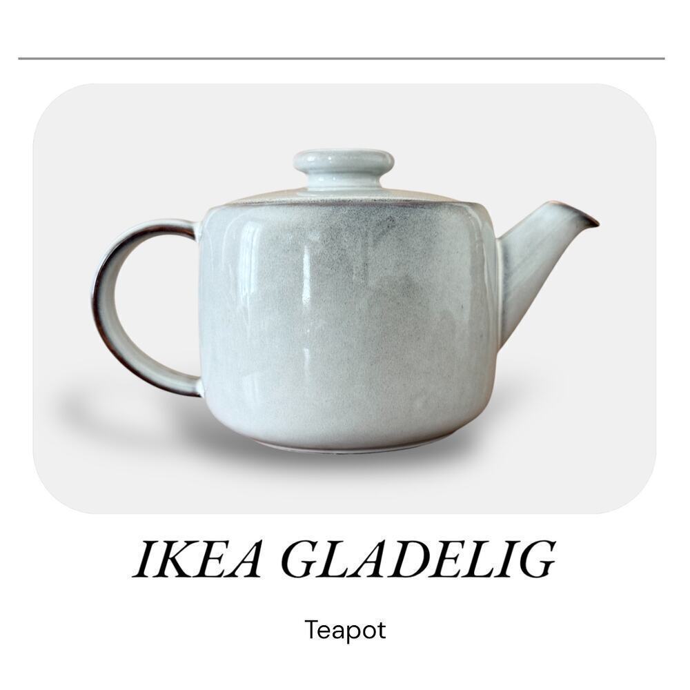 IKEA GLADELIG Gray Teapot, Height 5" ; Volume: 1.3 qt